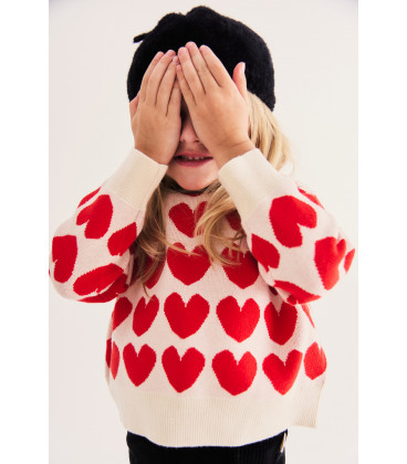 SWEATER C/R M/L HEART