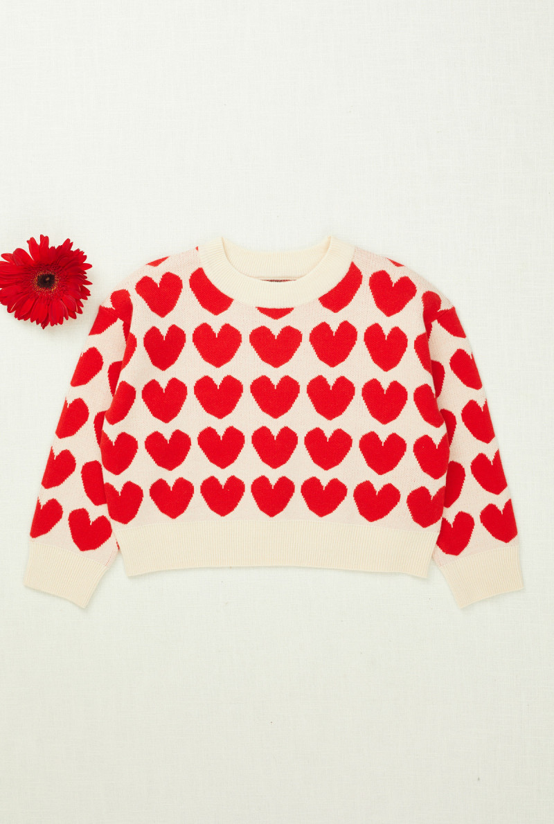 SWEATER C/R M/L HEART