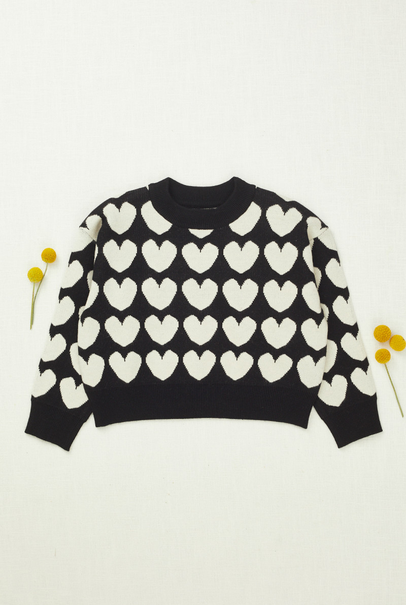 SWEATER C/R M/L HEART